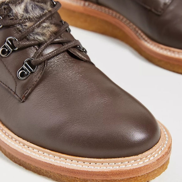 Botkier Winter Leather Lace Up Boots with Faux Fur - Picture 12 of 16